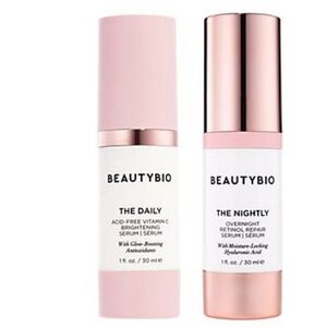 BEAUTYBIO THE DAILY +  THE NIGHTLY SERUM SET VIT C BRIGHTENING F/S 1 Oz ea. NIB!